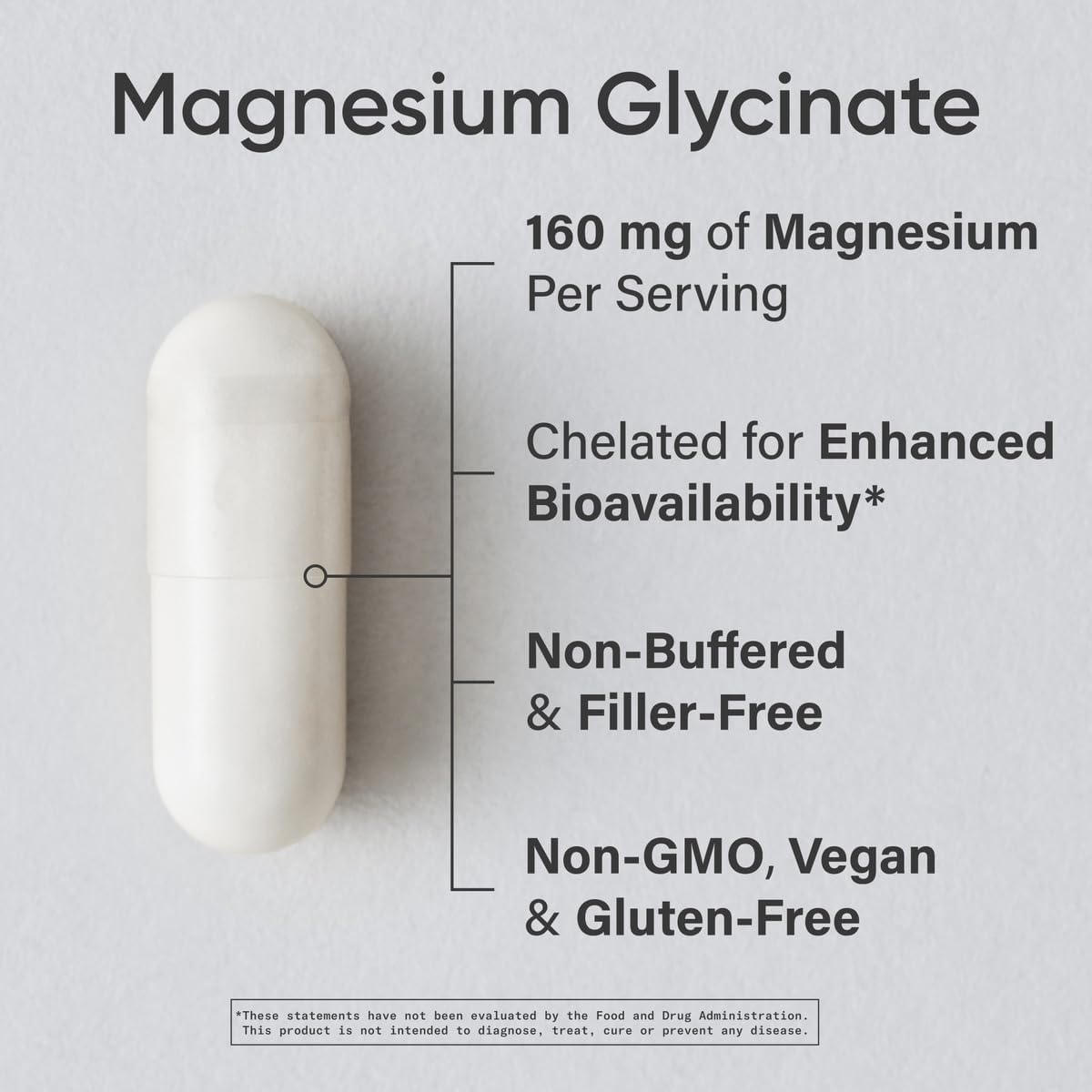 Sports Research® Magnesium Glycinate 160mg, 90 Veggie Capules