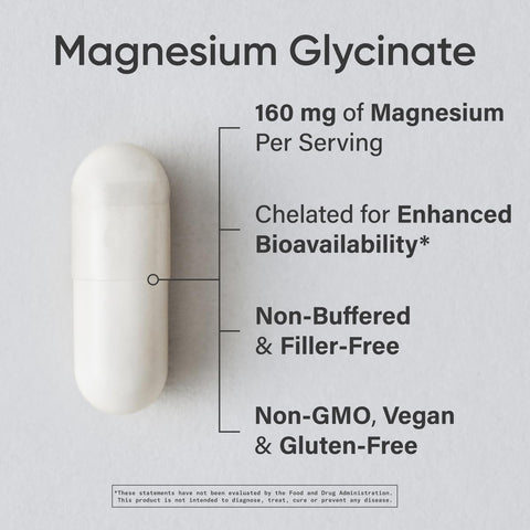 Sports Research® Magnesium Glycinate 160mg, 90 Veggie Capules