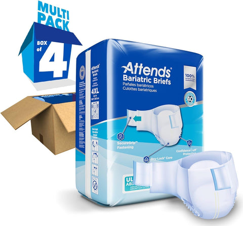 Attends Bariatric Incontinence Briefs, 4X-Large, Ultimate Absorbency, 32 Ct