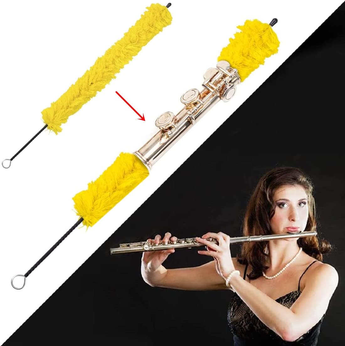 8 Pieces Yellow Flute Cleaning Kit, Flute Swab