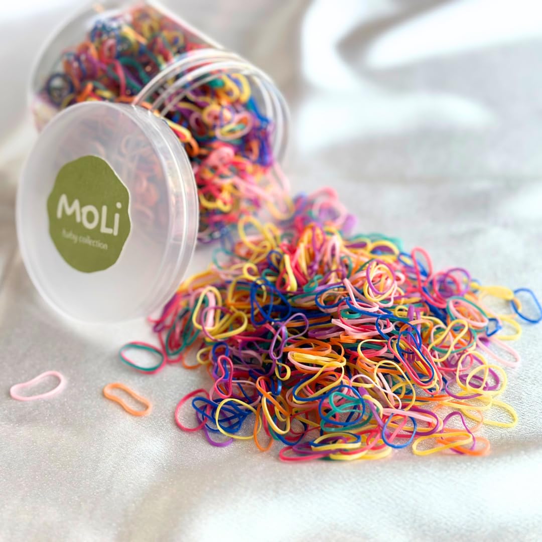 1500 PCS Toddler Baby Infant Mini Thin Gentle Hair Elastics Ties Soft Rubber Bands for Thin Fine Hair Baby Girl (SingleColor - Black)