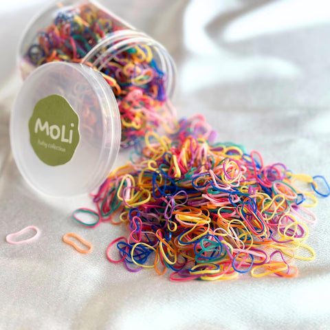 1500 PCS Toddler Baby Infant Mini Thin Gentle Hair Elastics Ties Soft Rubber Bands for Thin Fine Hair Baby Girl (SingleColor - Black)