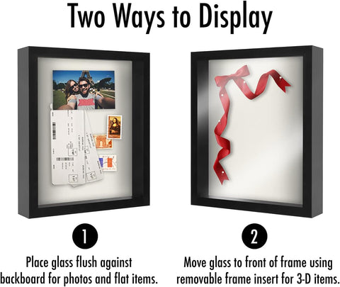Americanflat 11x14 Shadow Box Frame - Engineered Wood - Black