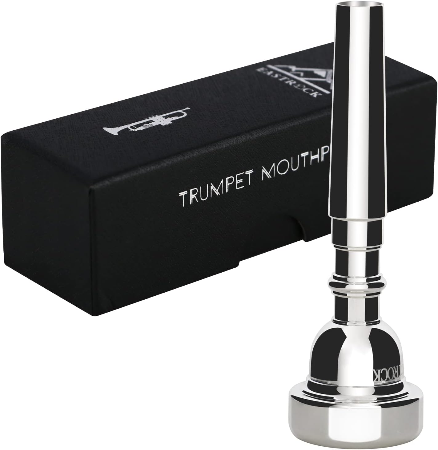 EASTROCK 1.25C Trumpet Mouthpiece Silver Plated Bb Trompeta, Vacuum Packed