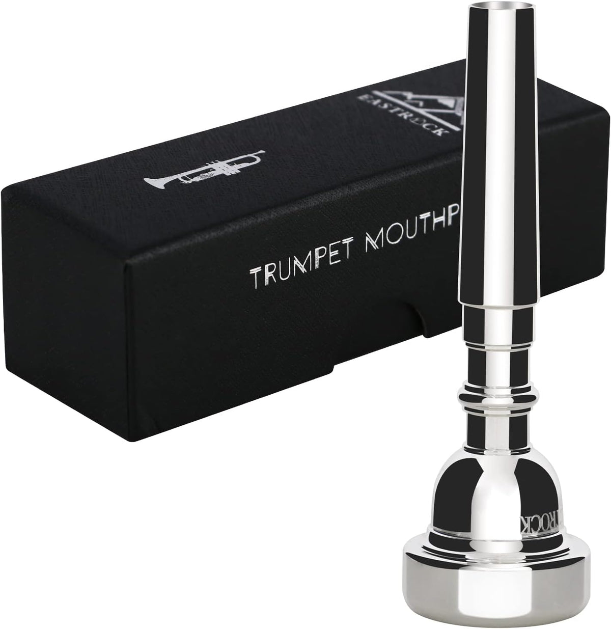 EASTROCK 1.25C Trumpet Mouthpiece Silver Plated Bb Trompeta, Vacuum Packed