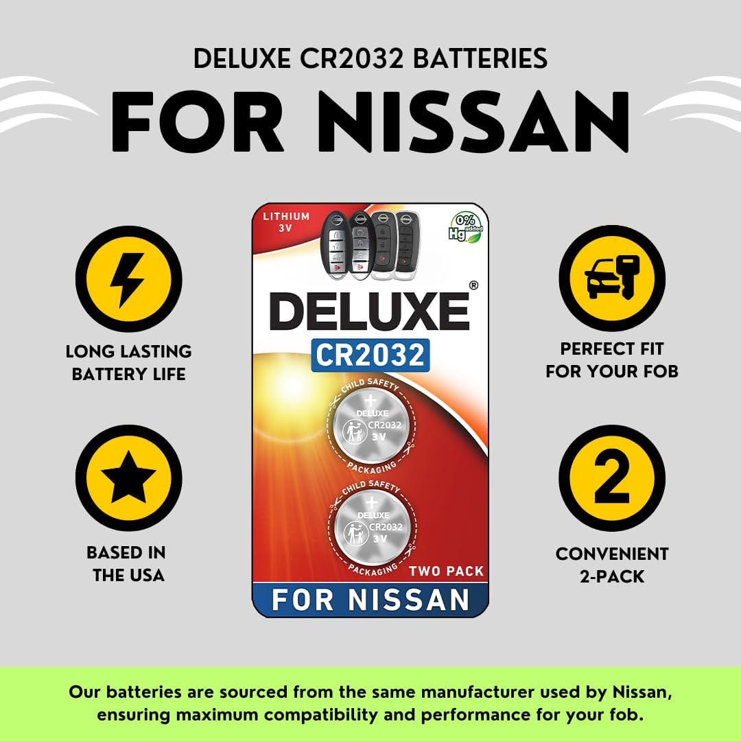 Key Fob Replacement Batteries for Nissan, Pack of 2