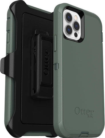 OtterBox Defender Series Screenless Edition Case for iPhone 12 & iPhone 12 Pro (Only) - Holster Clip Included - Non-Retail Packaging - Forest Ranger (Green)