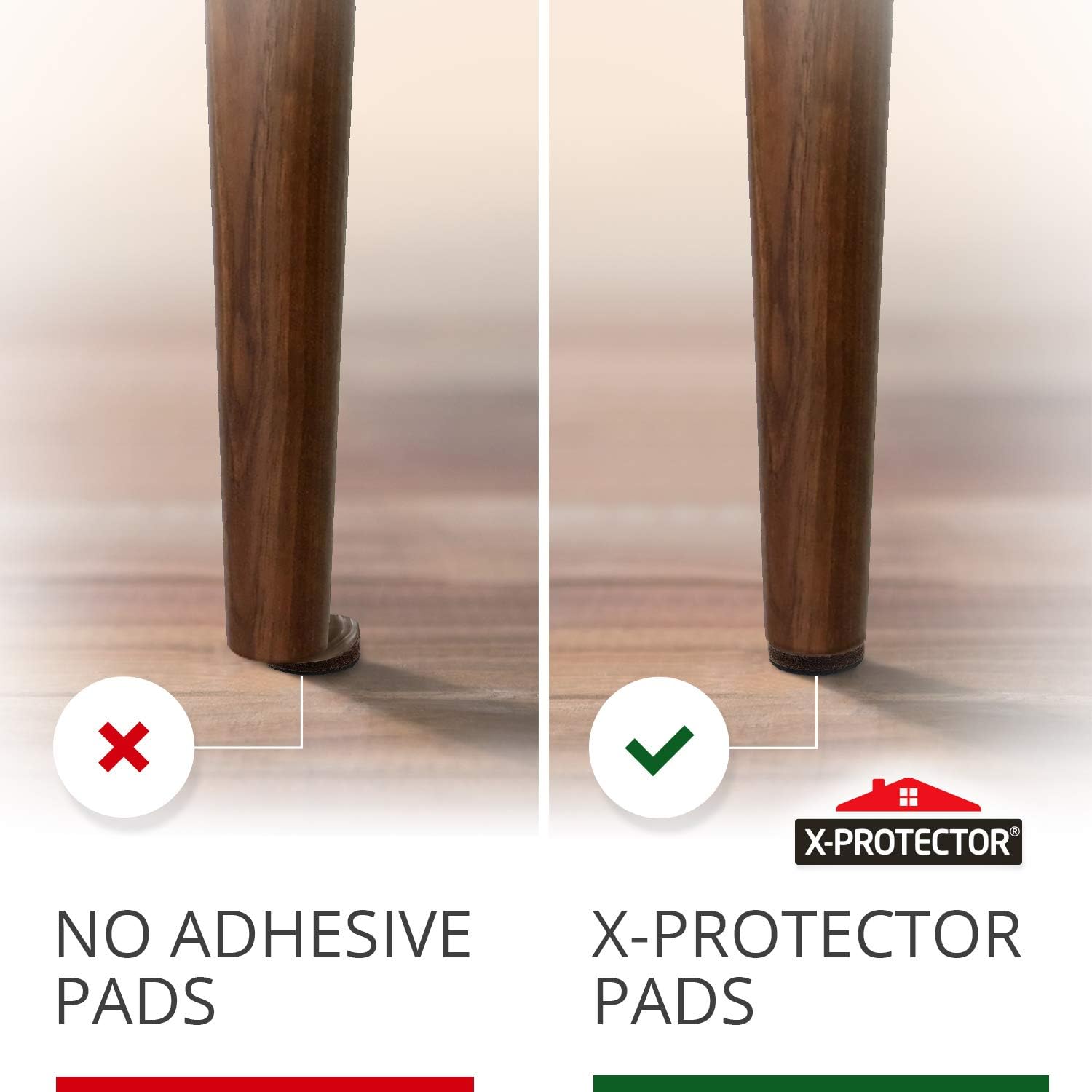 X-PROTECTOR Non Slip Furniture Pads - 8 pcs Premium Furniture Grippers 2"!