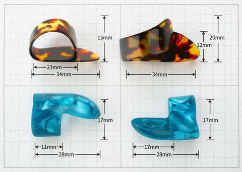 Celluloid Guitar Thumb Finger Picks Set (3 Pairs) with Case
