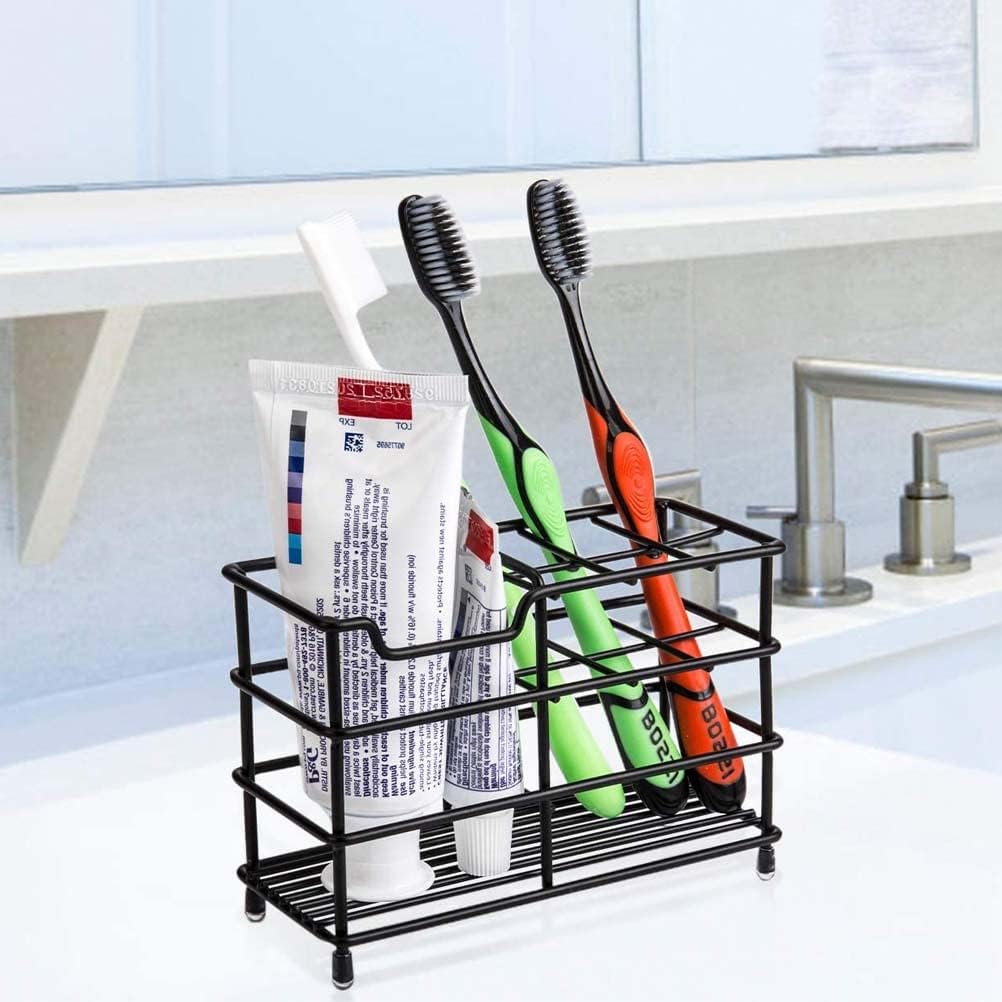 Toothbrush Holders for Bathroom, Stainless Steel, Black