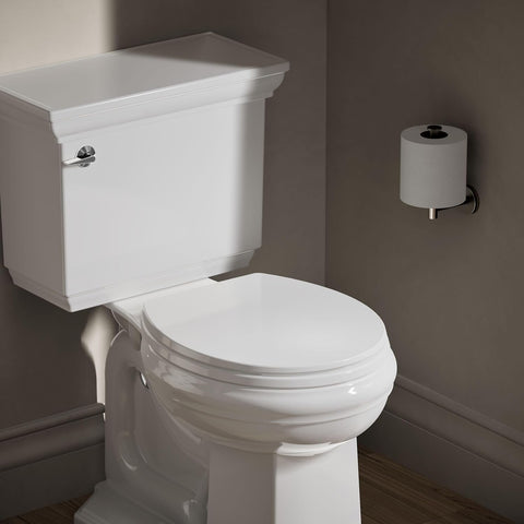 KOHLER K-4775-0 Brevia Round Toilet Seat with Quick-Release Hinges And Quick-Attach Hardware For Easy Clean, White