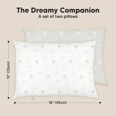 KeaBabies 2pk Toddler Pillows 2 Year Old to 5,13x18 Kids Pillow(Wild Horns)