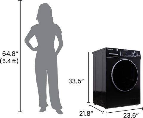 Equator 24" Convertible Compact Combo Washer Dryer, Black