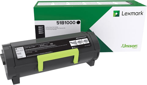 Lexmark 51B1000 MS317dn MX317dn MS417dn MX417de MS517dn MX517de MS617dn MS617de Return Program Cartridge Toner