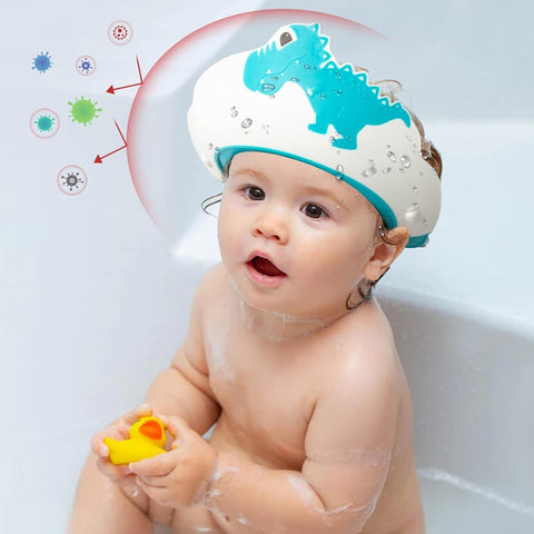 FUNUPUP Baby Shower Cap for Toddlers Kids, Soft TPE Silicone, Blue