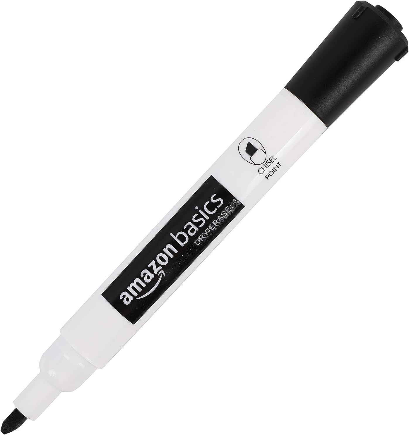 Amazon Basics Lowe-Odor Dry Erase Whiteboard Markers, Chisel Tip, Quick-Dry, Black, 12-Pack