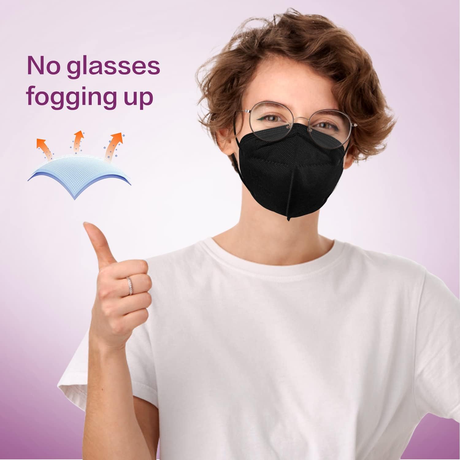Miuphro KN95 Face Mask 25 Pack, 5-Layers Breathable KN95 Masks