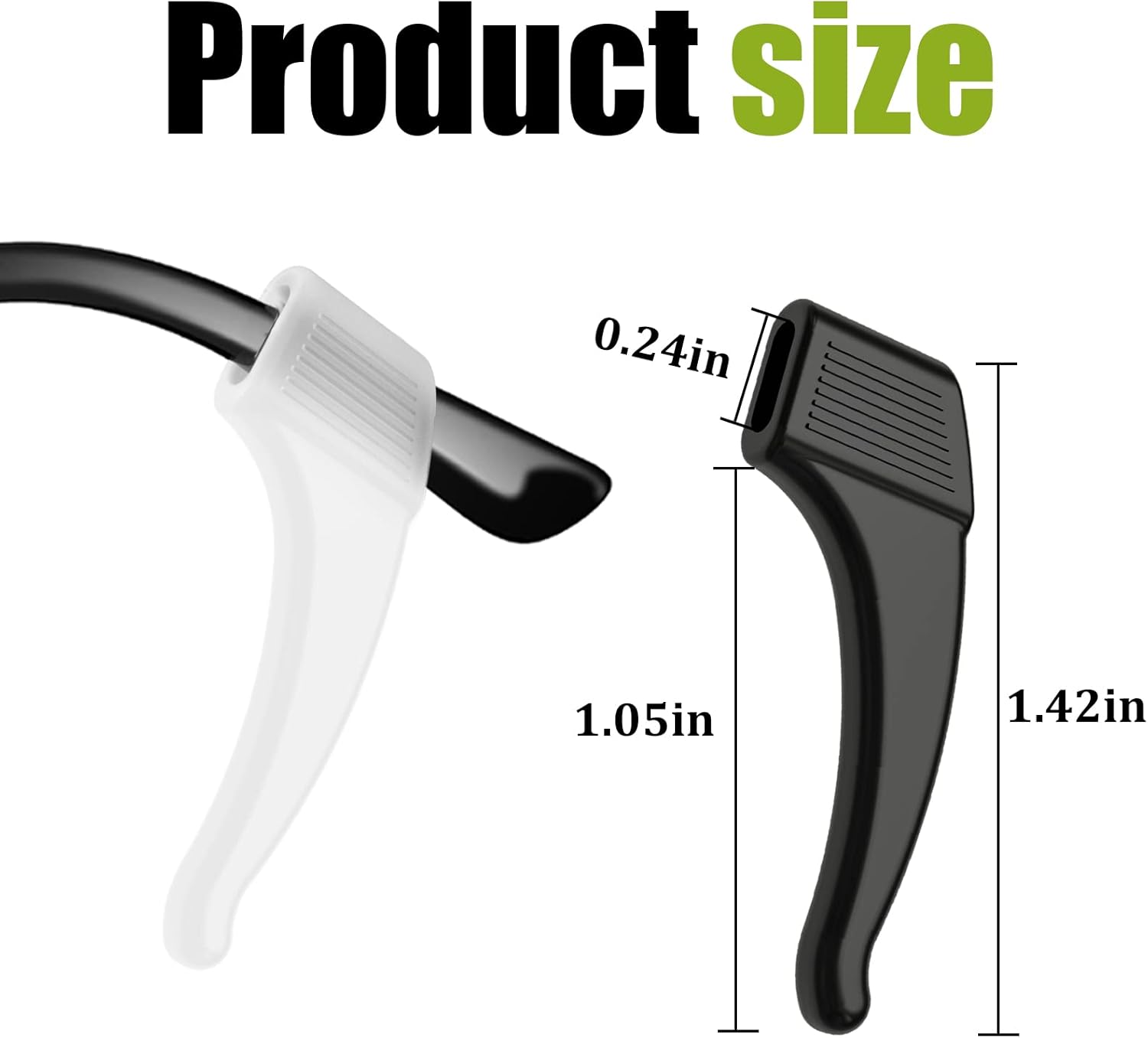 SMARTTOP 20 Pairs Anti-Slip Eyeglass Ear Grips Hook, Comfortable Silicone Elastic Eyeglasses Temple Tips Sleeve Holder-For Eyeglasses Sunglasses Spectacles Glasses Reading (10 Black&10 Clear)
