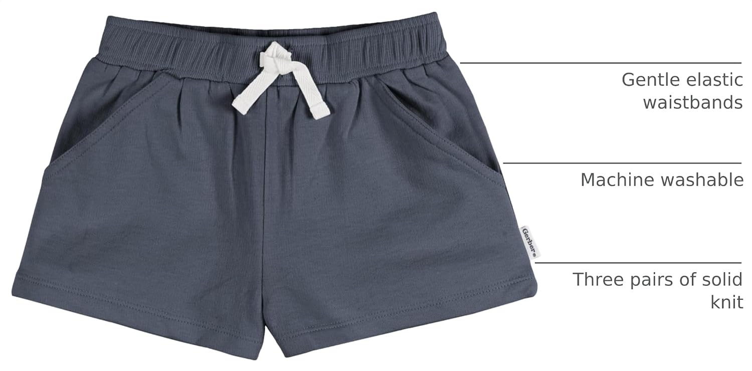 Gerber Baby Girls 3-Pack Knit Shorts