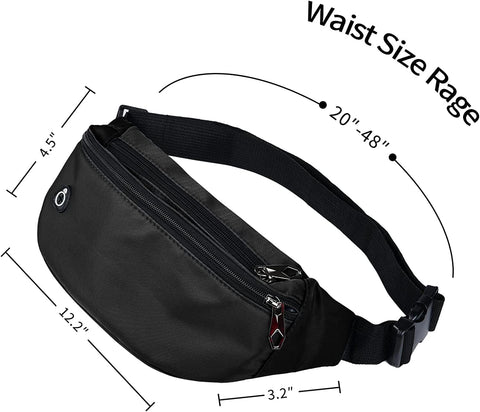 Fanny Packs for Men and Women Water-Repellent Sports Waist Pack Bag