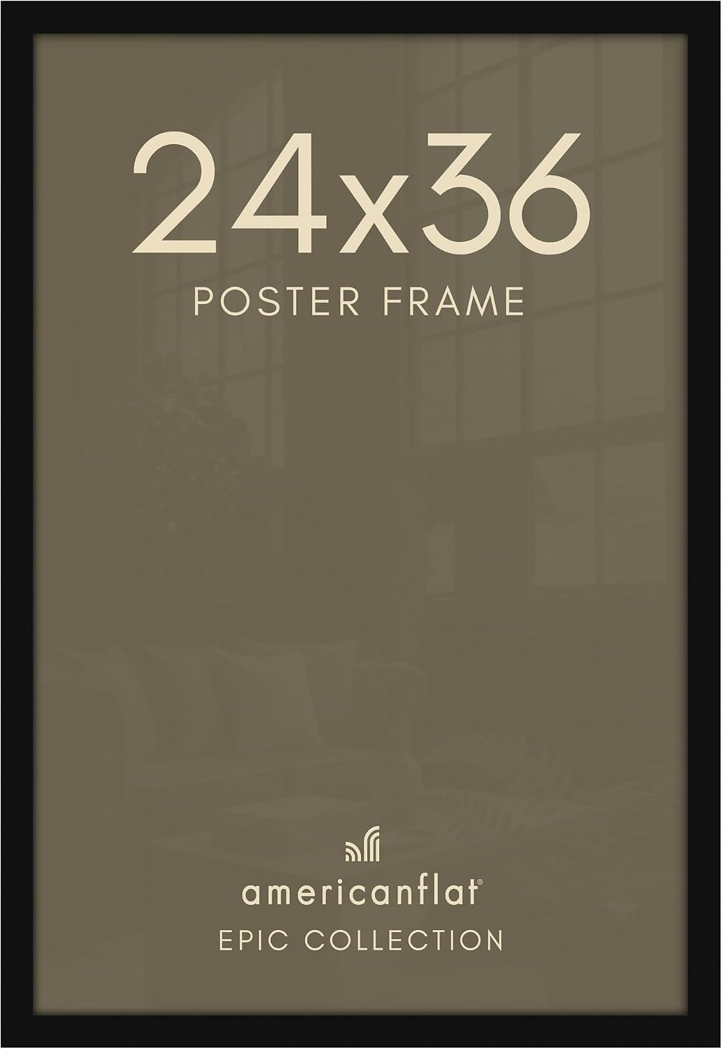 Americanflat 24x36 Poster Frame - Black Engineered Wood with Polished Plexiglass - Wide Picture Frame for Vertical or Horizontal Wall Display - Epic Collection - Black