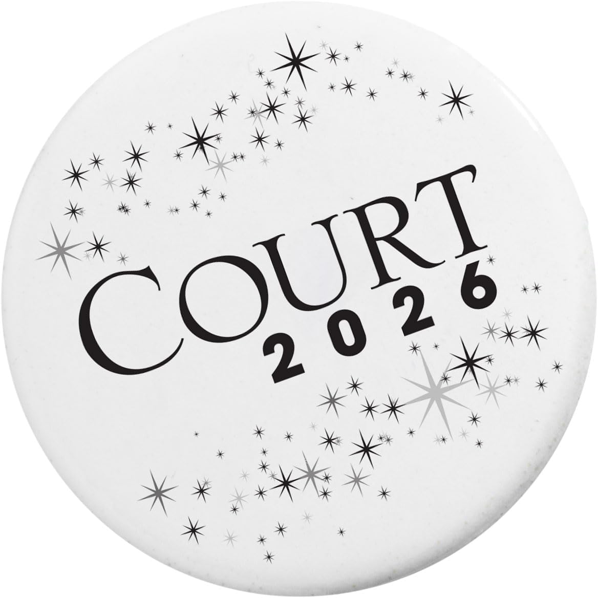 Anderson's Homecoming Court 2026 Set with White & Black Satin Sash, White Keepsake Button, High School Sash and Button for Homecoming Court, School Dance, Parade, Costume, Event, 2 Piece Set