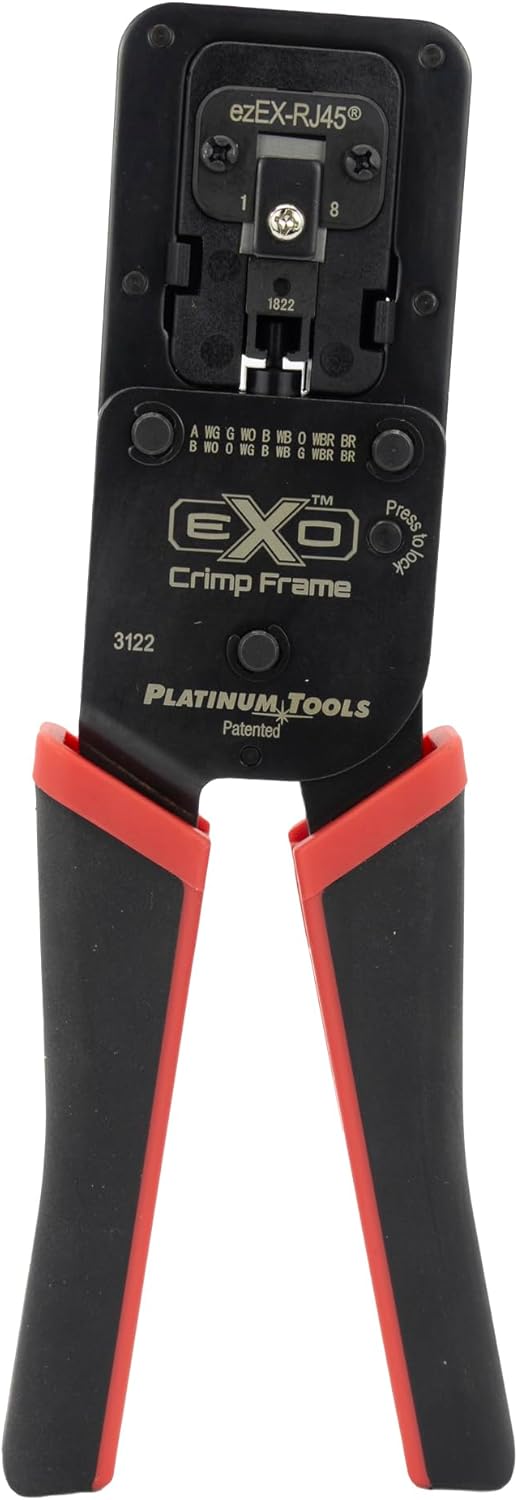 Platinum Tools 100061C Exo Die is easily interchangeable, Network Cable Crimper for RJ45 and Modular Connectors