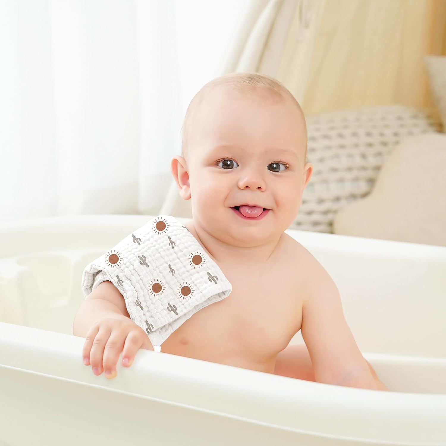 Bearmoss Muslin Burp Cloths 100% Cotton Cloths Baby Burp Cloths Muslin Washcloths Ultra-Absorbent Soft Baby Face Towel Burping Clothes for Newborn Burp Cloths Baby Boys and Girls 20"x10"(ApricotAsh)
