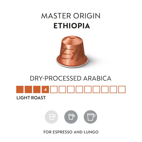 Nespresso Original, Ethiopia Master Origin, 50-Count Coffee Pods