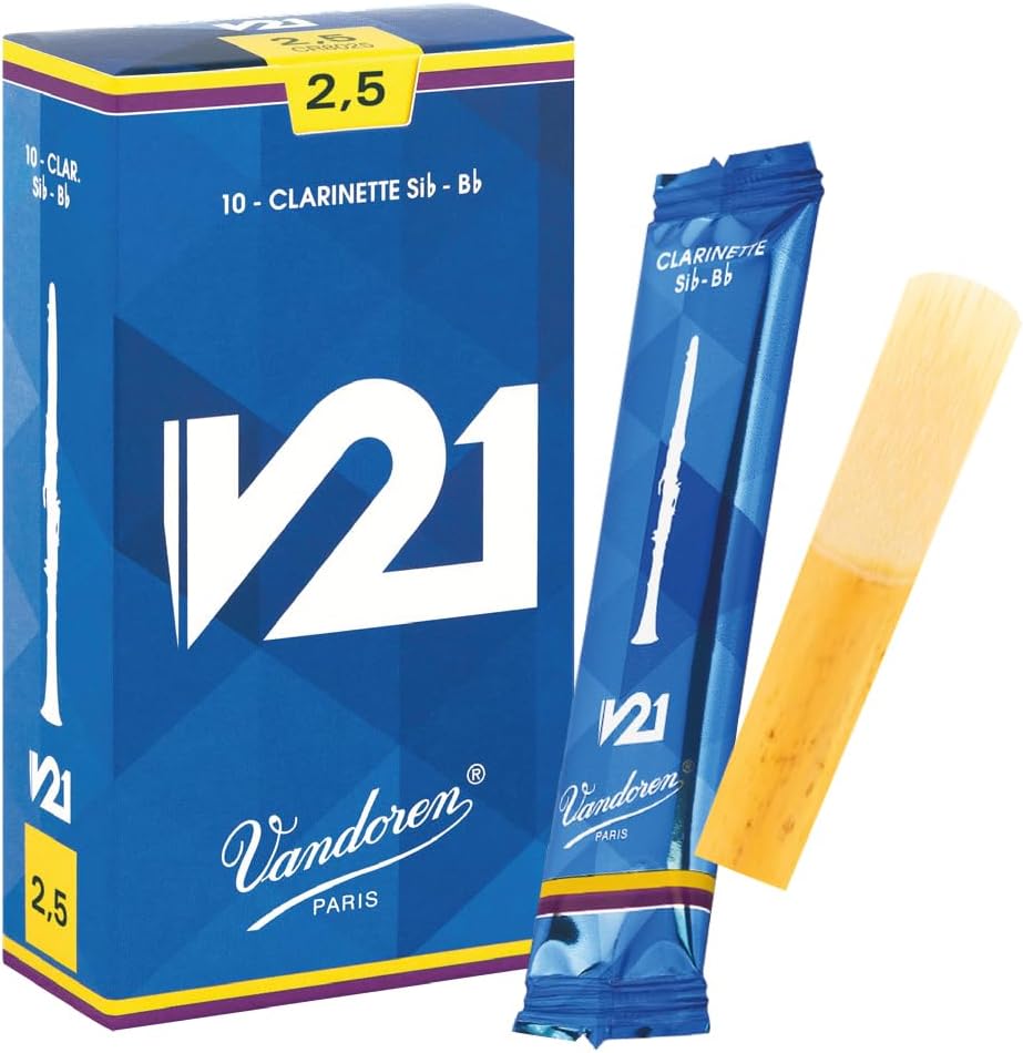 Vandoren CR8025 Bb Clarinet V21 Reeds Strength 2.5, Box of 10