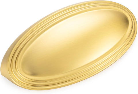 KOOFIZO 10 Pack 3 Inch Drawers Pulls Brushed Gold Cabinet Handles Gold Cabinet Cup Pulls for Kitchen Cabinets P33 Drawer Dresser Cupboard Bedroom Bathroom