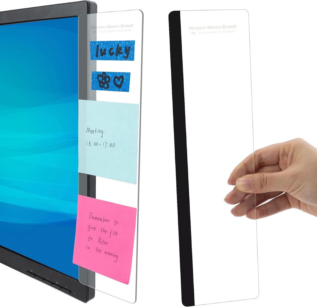 Office Desk Accessories 2pcs Computer Monitor Memo Board Office Supplies