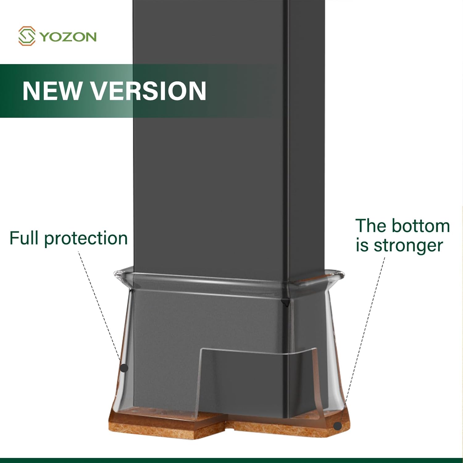 YOZON Chair Leg Floor Protectors Silicone Caps Felt Furniture Pads Covers