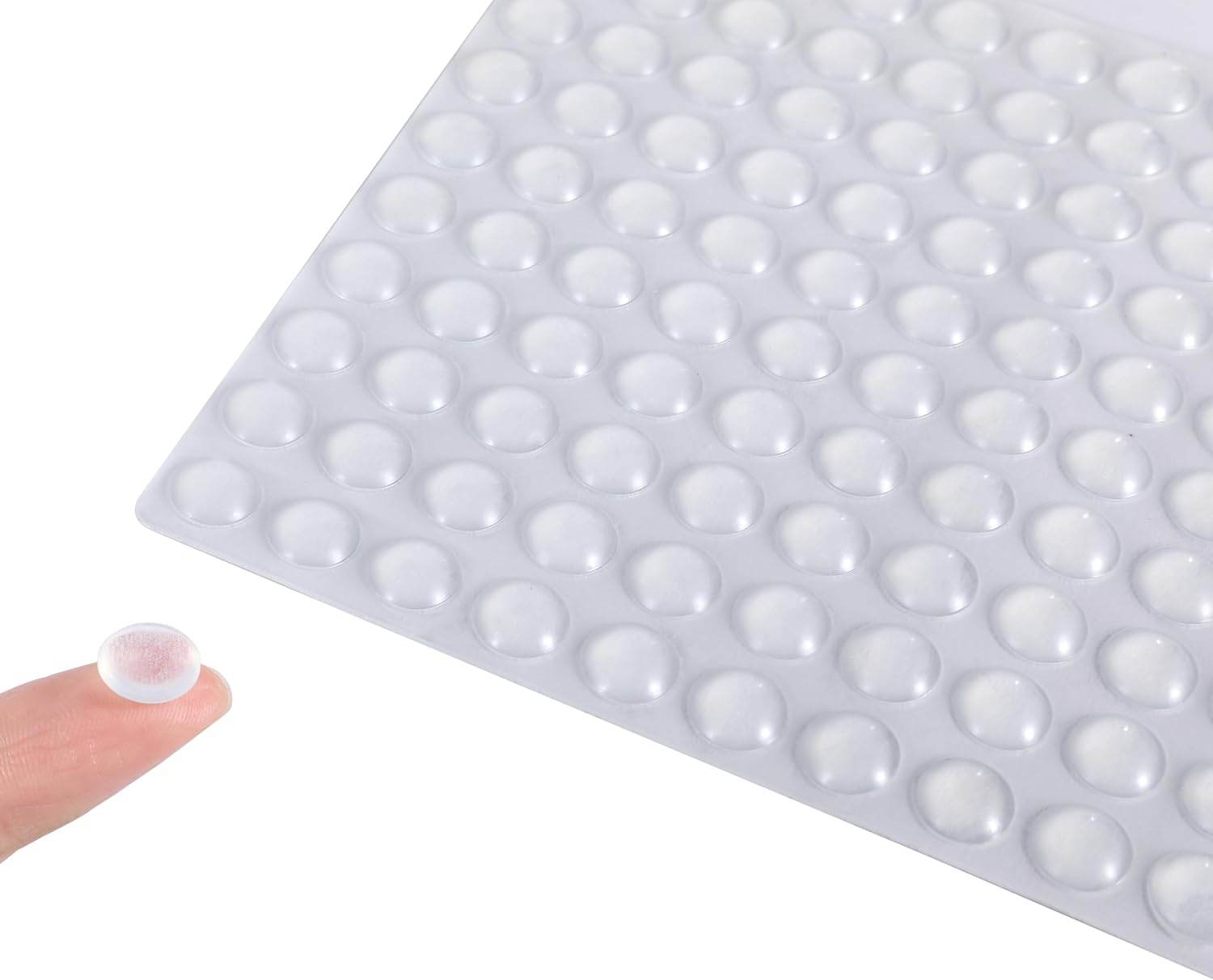 Juminiz 200 Pieces Cabinet Door Bumpers, 0.4inch Round Silicone Clear