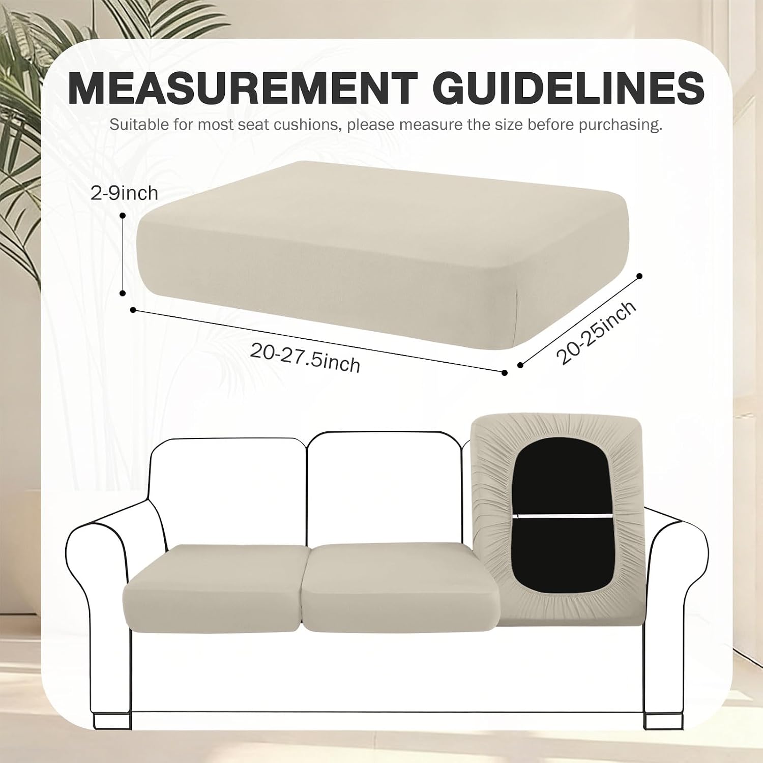 hyha 8Pcs Patio Cushion Covers, Stretch Outdoor Couch Cushion Covers
