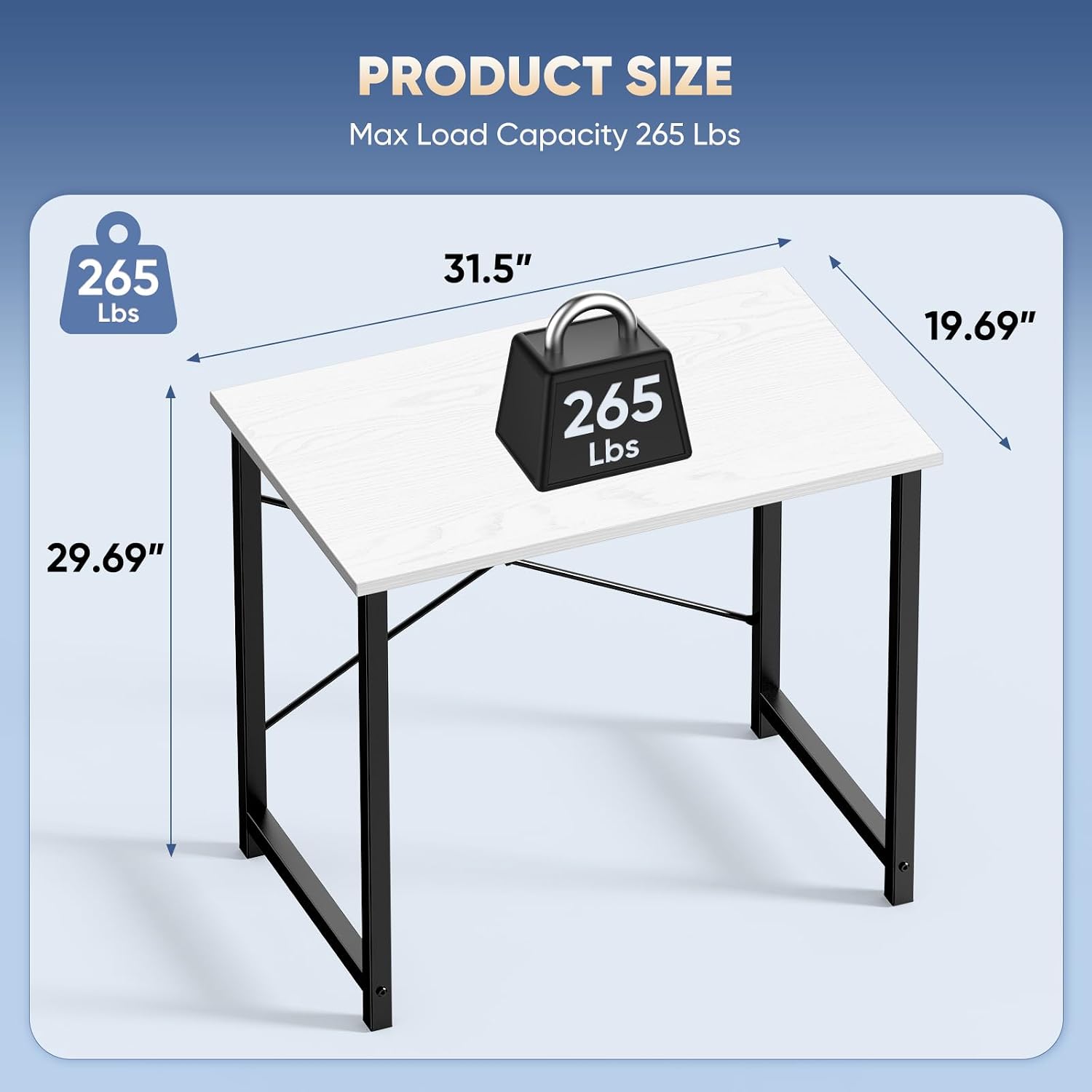 DUMOS 32 Inch Small Computer Desk, Gaming Desks for Home Office Bedroom