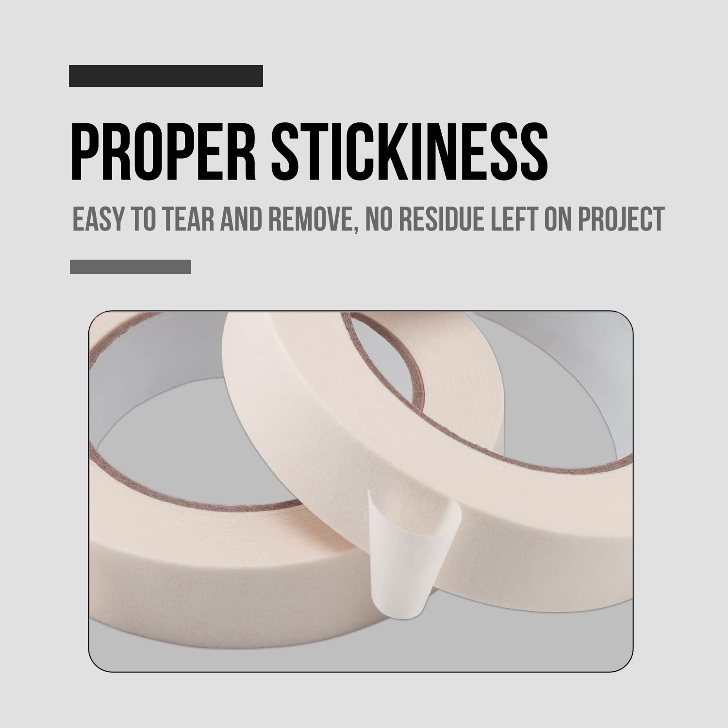 Lichamp Masking Tape 1 inch, 4 Pack General Purpose Beige White Masking Tape, 1 inch x 55 Yards x 4 Rolls (220 Total Yards)