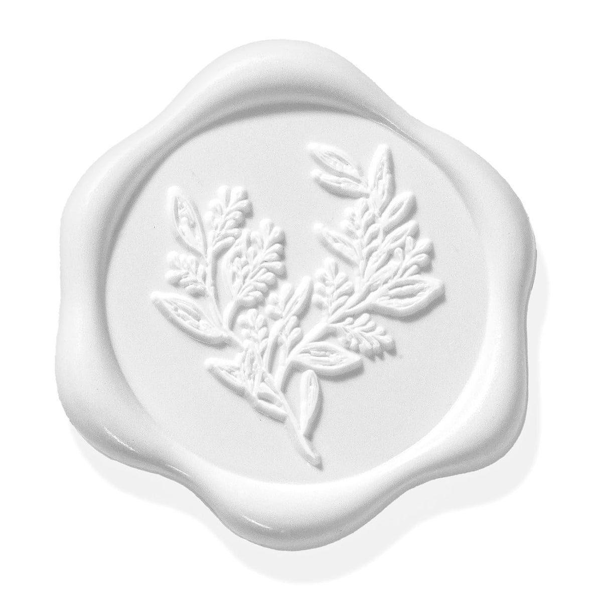 UNIQOOO Wax Seal Stickers - Eucalyptus Wedding Invitation Envelope Seal Stickers, 50 Pcs Self- Adhesive Snow White Stickers, Perfect for Invitation, Christmas, Gift Wrapping