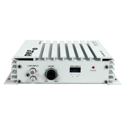 Pyle Hydra Marine Amplifier - Upgraded Elite Series 240 Watt 4 Channel Audio Amplifier - Waterproof, 4-8 Ohm Impendance, GAIN Level Controls, RCA Stereo Input & LED Indicator (PLMRA120)