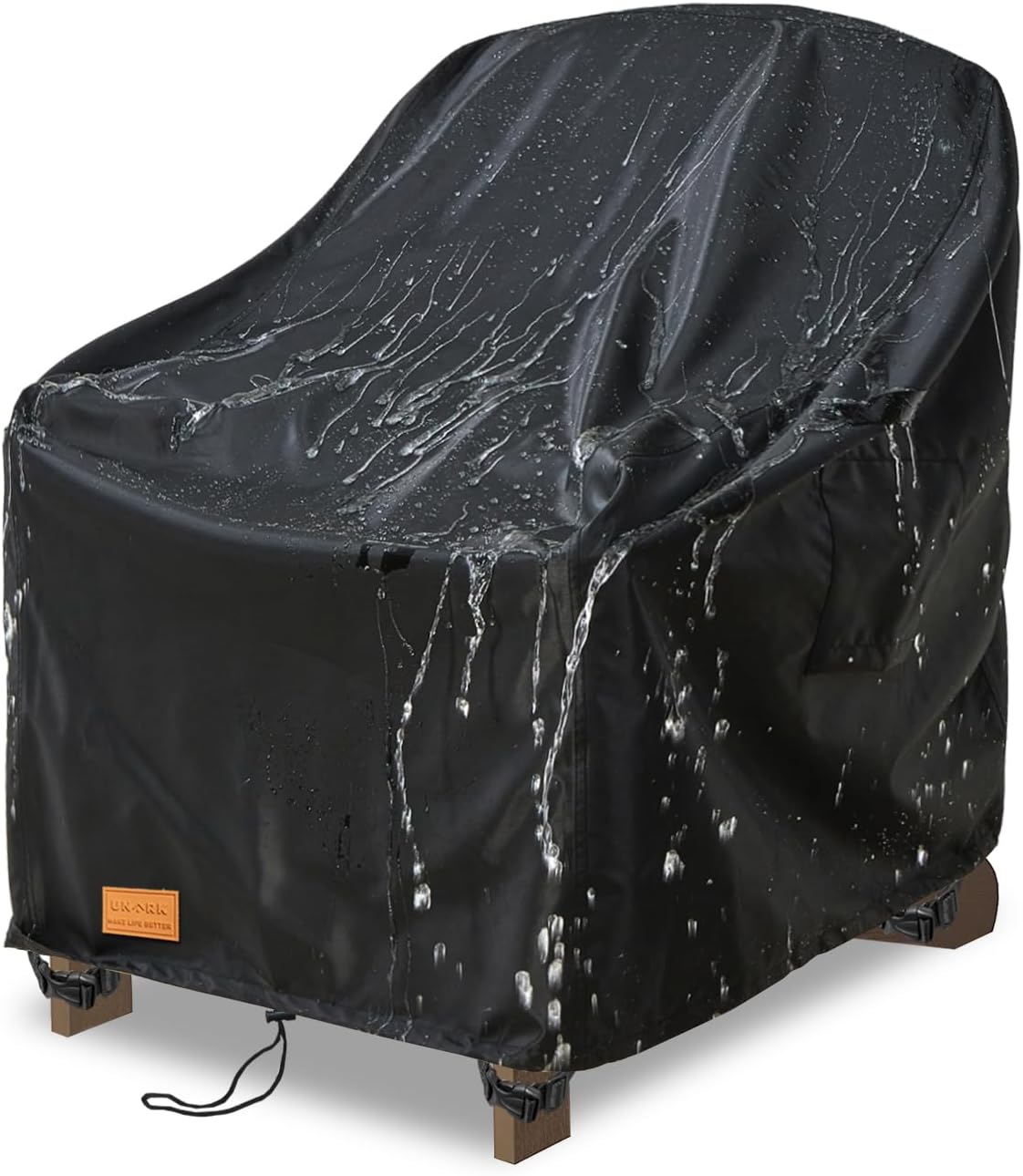 Outdoor Swivel Chair Covers Waterproof 1 Pack, Outdoor Chair Covers Patio Furniture Cover for Deck Patio Swivel Chair Heavy Duty, 28 W x 32 D x 36 H inches,Black