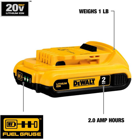 DEWALT 20V MAX Battery, Compact 2.0Ah (DCB203)
