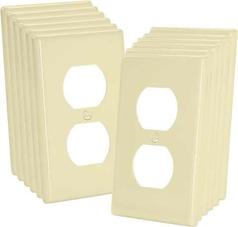 Bates- Duplex Wall Plate, 5.5" x 3.5"/Over Size, 12 Pack, Ivory, Electrical Outlet Cover Plates, Wall Outlet Cover