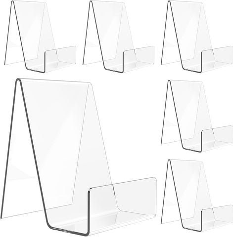 6 Pack Acrylic Book Stand, Easel Stand for Display, Book Display Holder