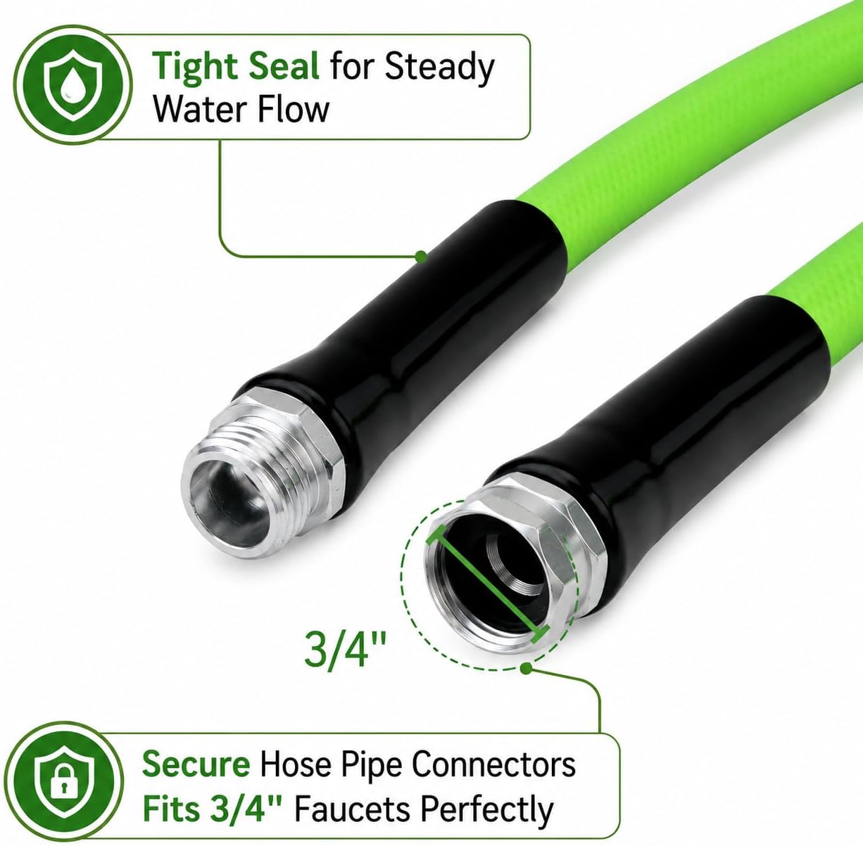 UNCO- Hybrid Polymer Leader Garden Hose, 5/8" ID x 6 FT, 3/4" Fittings