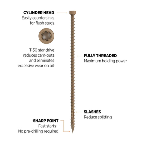 CAMO Structural Truss Screw - 6" x .155-50 ct (372244)