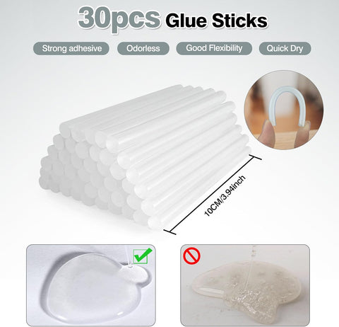 SHJADE Hot Glue Gun with 30 Glue Sticks, 20W Mini Hot Melt Gun Kit(Grey)