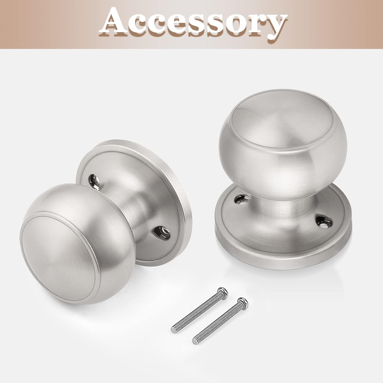 Probrico 8 Pack Classic Closet Door Knobs Dummy Door Knob, Individual Non-Turning Dummy Door Knob Single Side, Satin Nickel Interior Door Knobs