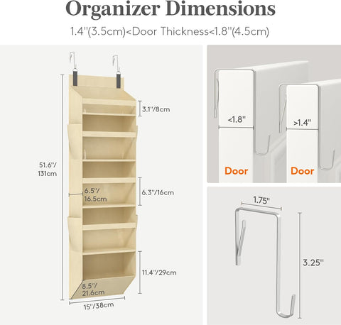 Lifewit Organizador Colgante para Puerta, 5 Niveles, para Cocina, Beige