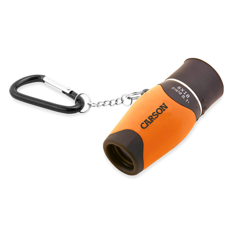 Carson MiniMight 6x18mm Pocket Monocular with Carabiner Clip, Orange (MM-618CO)