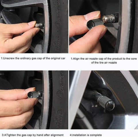 Tire Valve Stem Caps The Upgraded Version has a Sealing Ring for Car, Motorbike, Trucks, Bike, Bicycle （Black） (24)
